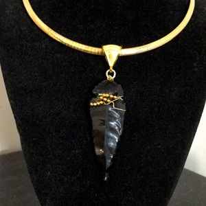 Handmade Obsidian Wirework Pendant #1